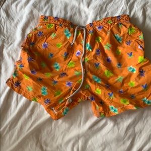 Fun bathing suit trunks with pocket